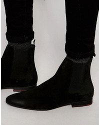 schwarze Chelsea Boots aus Wildleder