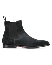 schwarze Chelsea Boots aus Wildleder von Santoni