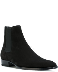 schwarze Chelsea Boots aus Wildleder von Saint Laurent