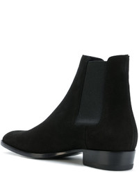 schwarze Chelsea Boots aus Wildleder von Saint Laurent