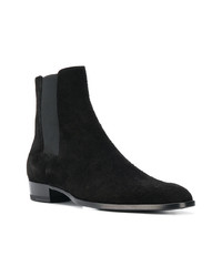 schwarze Chelsea Boots aus Wildleder von Saint Laurent