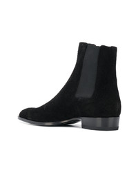 schwarze Chelsea Boots aus Wildleder von Saint Laurent