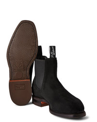 schwarze Chelsea Boots aus Wildleder von R.M. Williams