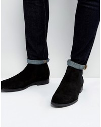 schwarze Chelsea Boots aus Wildleder von Dead Vintage