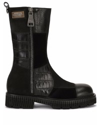 schwarze Chelsea Boots aus Wildleder von Dolce & Gabbana