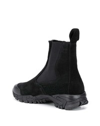 schwarze Chelsea Boots aus Wildleder von Stone Island Shadow Project