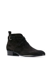 schwarze Chelsea Boots aus Wildleder von Saint Laurent