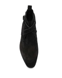 schwarze Chelsea Boots aus Wildleder von Saint Laurent