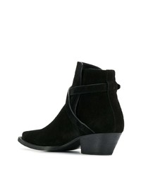 schwarze Chelsea Boots aus Wildleder von Saint Laurent