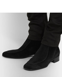 schwarze Chelsea Boots aus Wildleder von Saint Laurent