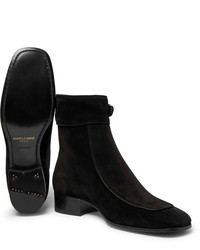 schwarze Chelsea Boots aus Wildleder von Saint Laurent