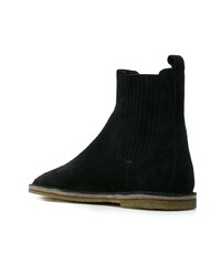 schwarze Chelsea Boots aus Wildleder von Saint Laurent