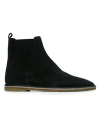 schwarze Chelsea Boots aus Wildleder von Saint Laurent