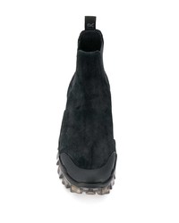 schwarze Chelsea Boots aus Wildleder von Moncler