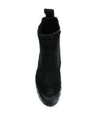 schwarze Chelsea Boots aus Wildleder von Stone Island Shadow Project