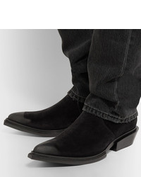 schwarze Chelsea Boots aus Wildleder von Balenciaga