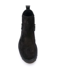 schwarze Chelsea Boots aus Wildleder von Giuseppe Zanotti