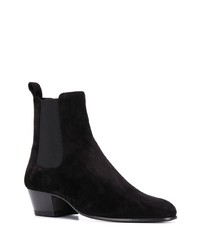 schwarze Chelsea Boots aus Wildleder von Saint Laurent