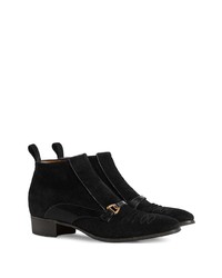 schwarze Chelsea Boots aus Wildleder von Gucci