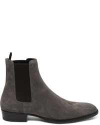 schwarze Chelsea Boots aus Wildleder von Saint Laurent