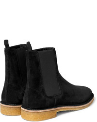 schwarze Chelsea Boots aus Wildleder von Saint Laurent