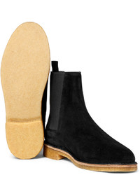 schwarze Chelsea Boots aus Wildleder von Saint Laurent