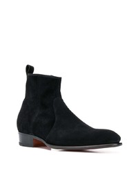 schwarze Chelsea Boots aus Wildleder von Santoni