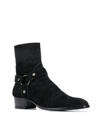 schwarze Chelsea Boots aus Wildleder von Saint Laurent