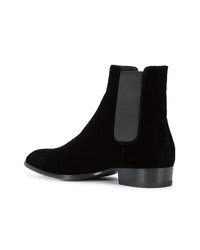 schwarze Chelsea Boots aus Wildleder von Saint Laurent