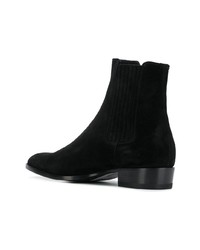 schwarze Chelsea Boots aus Wildleder von Saint Laurent