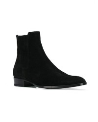 schwarze Chelsea Boots aus Wildleder von Saint Laurent