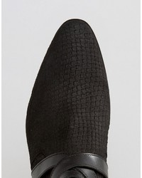 schwarze Chelsea Boots mit Schlangenmuster von Asos