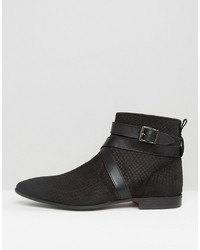 schwarze Chelsea Boots mit Schlangenmuster von Asos