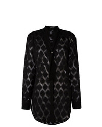 schwarze Bluse mit Knöpfen mit Chevron-Muster von Marcelo Burlon County of Milan
