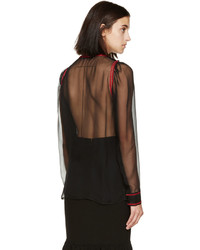schwarze Chiffon Bluse von Givenchy