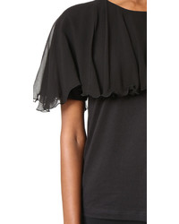 schwarze Chiffon Bluse von Giambattista Valli