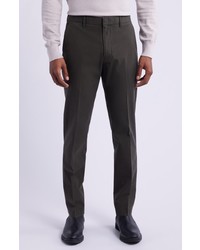 schwarze Chinohose mit Hahnentritt-Muster