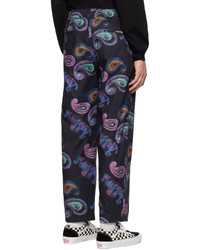 schwarze Chinohose mit Paisley-Muster von Rassvet