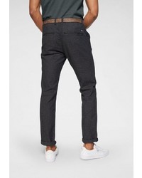 schwarze Chinohose mit Schottenmuster von Tom Tailor Denim