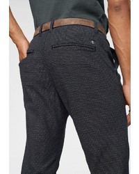 schwarze Chinohose mit Schottenmuster von Tom Tailor Denim