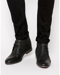 schwarze Chukka-Stiefel aus Leder von Asos