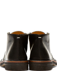 schwarze Chukka-Stiefel aus Leder von Maison Martin Margiela