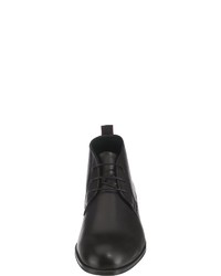 schwarze Chukka-Stiefel aus Leder von BOSS