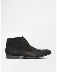 schwarze Chukka-Stiefel aus Leder von Asos