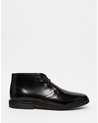 schwarze Chukka-Stiefel aus Leder von Asos