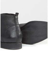 schwarze Chukka-Stiefel aus Leder von Asos