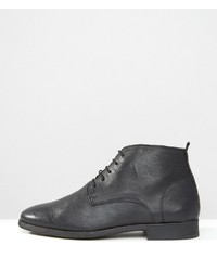 schwarze Chukka-Stiefel aus Leder von Asos