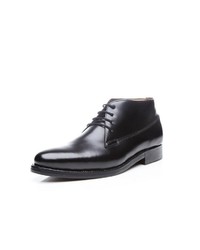 schwarze Chukka-Stiefel aus Leder von Heinrich Dinkelacker