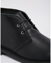 schwarze Chukka-Stiefel aus Leder von Selected