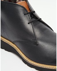 schwarze Chukka-Stiefel aus Leder von Original Penguin